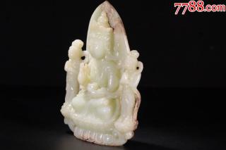 【顶级和田玉观音造像摆件】